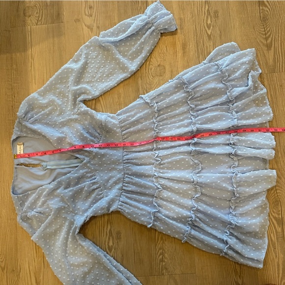 Altar’d State Eliza Dress French Blue Swiss Dot Women’s Size Small Ruffles - Picture 7 of 10